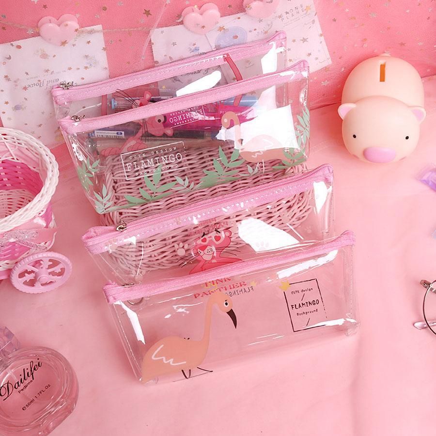 Wholesale Clear Pencil Bag Korean Stationery Kawaii Flamingo Pencil Case  Cute Transparent For Girls Pouch Office School Supplies Escolar From  Dhgate_bini, $1